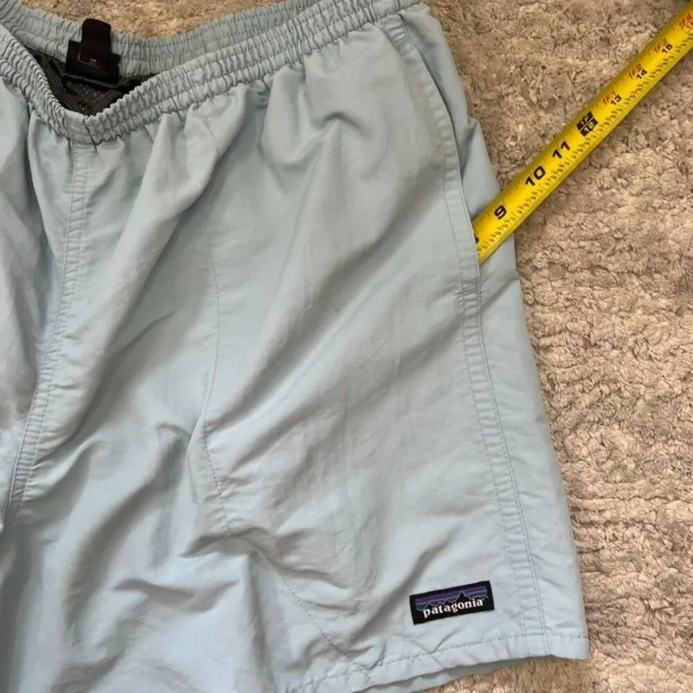 Patagonia Inner Mesh Liner Light Blue Hiking Baggie Shorts Mens Size XL